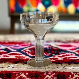 Vintage hand blown glass Perfect for margarita for 2 or planter / vase hollow